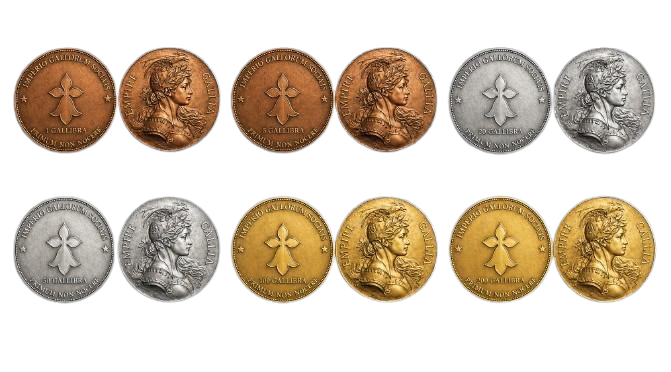 Original — Série GalliBra — six valeurs, avers et revers