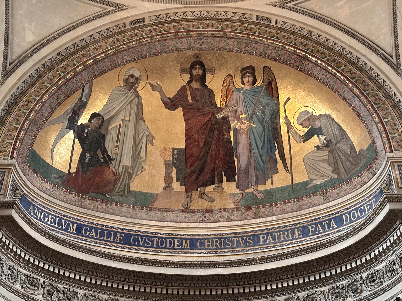 Original — « ANGELVM GALLIAE CVSTODEM CHRISTVS PATRIAE FATA DOCET »