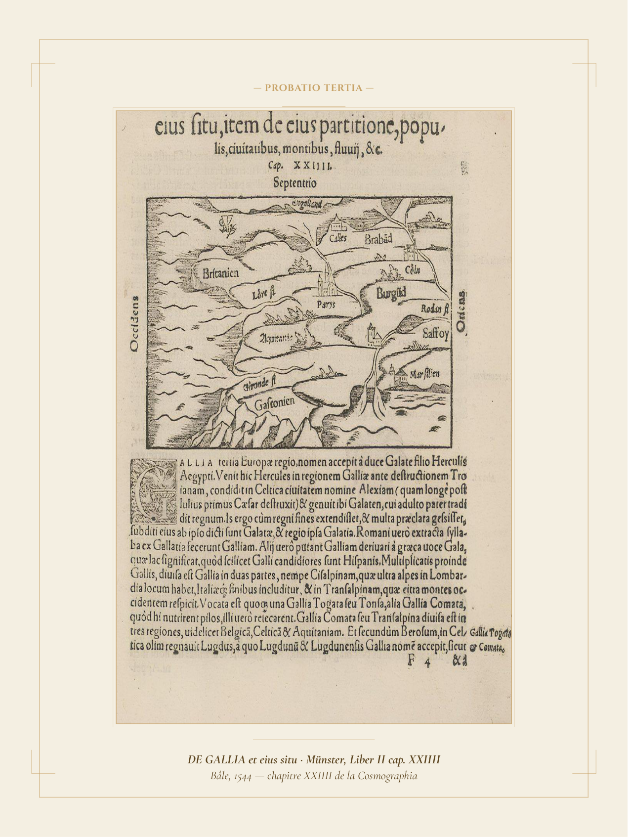 Carte de Gallia — Münster — Les Cent Preuves, planche p. 15