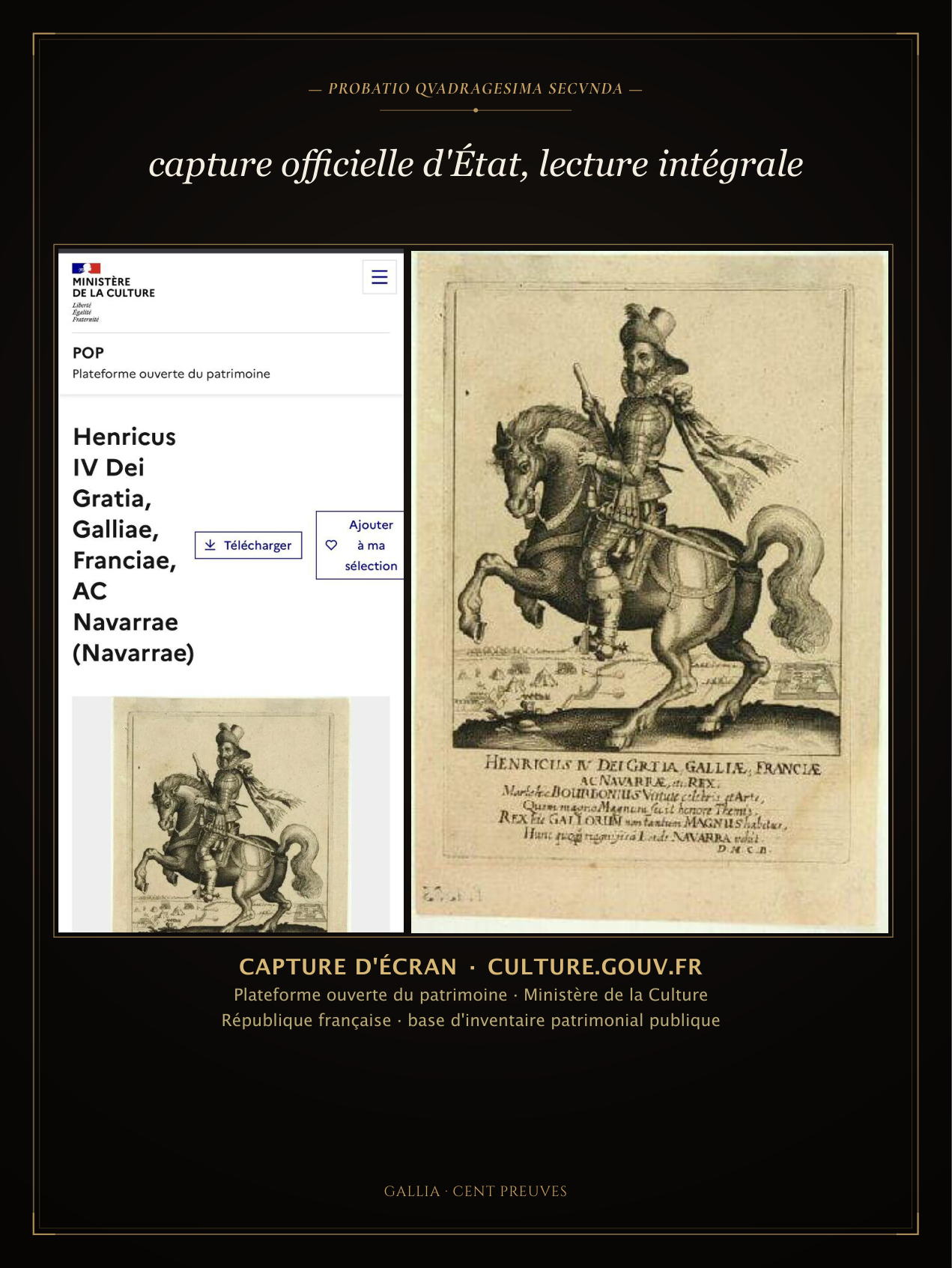 Henricus IV Dei Gratia, Galliae, Franciae, ac Navarrae — Les Cent Preuves, planche p. 113