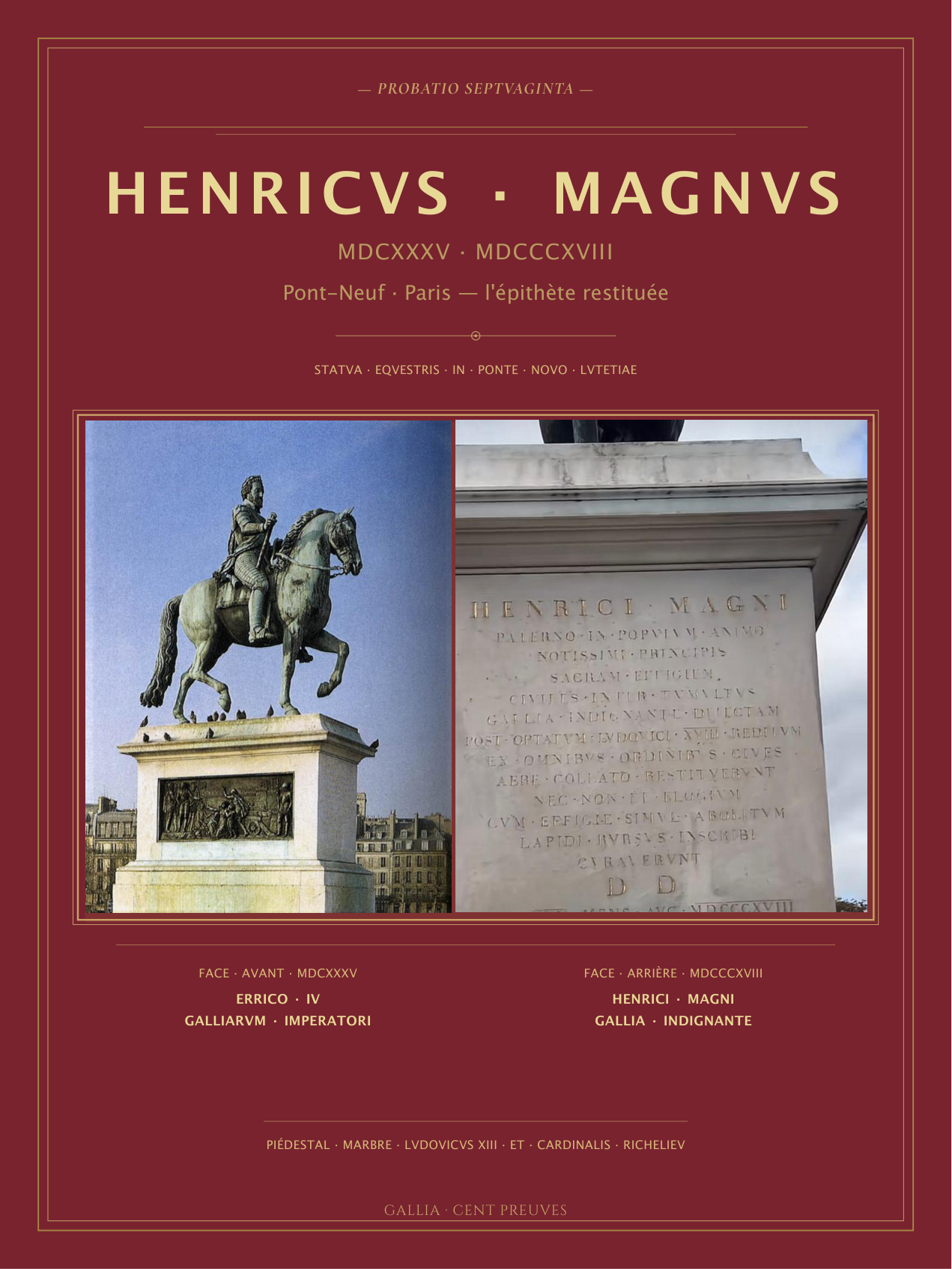 Pont-Neuf — HENRICVS · MAGNVS — Les Cent Preuves, planche p. 169
